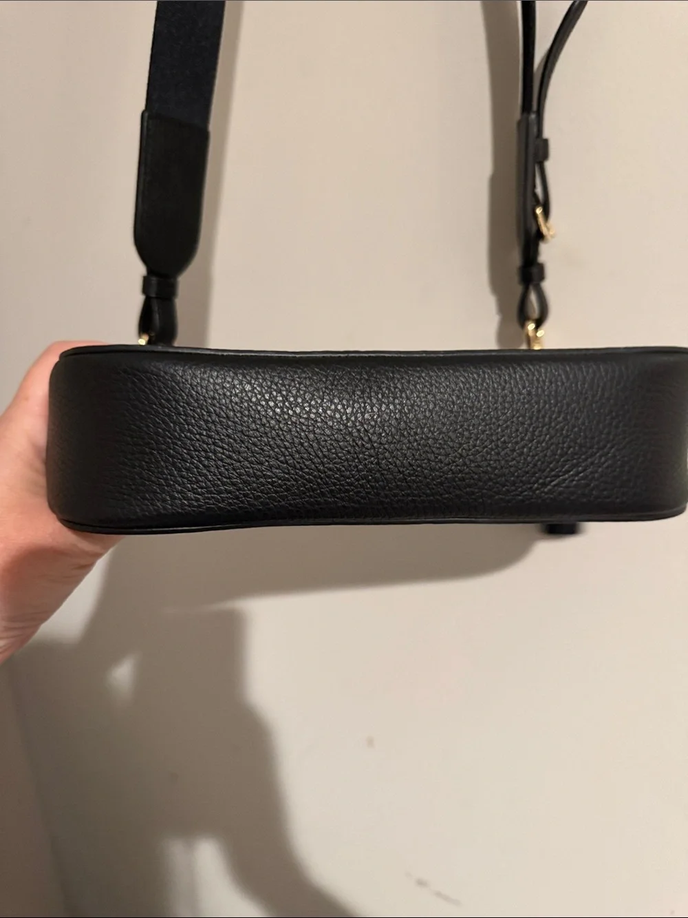 Coach Black Pebbled Leather Mini Crossbody with Gold Hardware